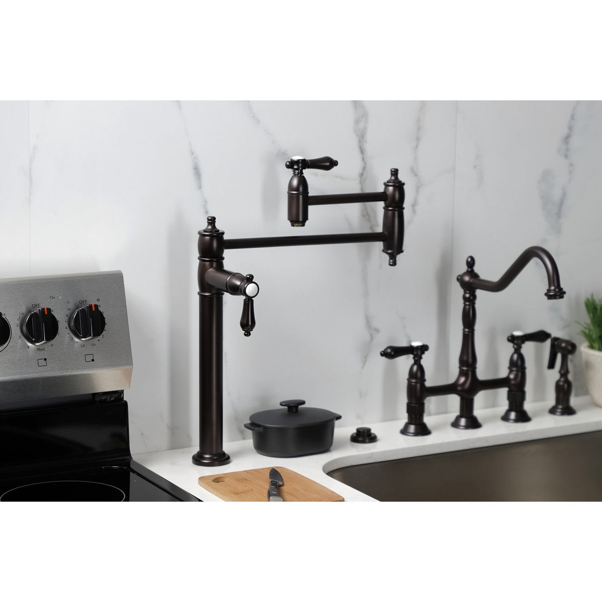 Heirloom KS3705BAL Single-Hole Deck Mount Pot Filler, Oil Rubbed Bronze