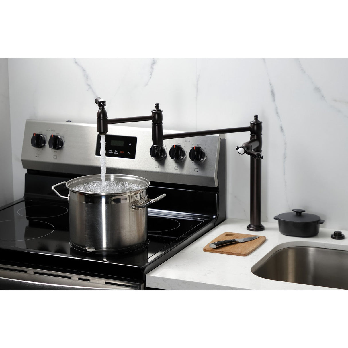 Heirloom KS3705BAL Single-Hole Deck Mount Pot Filler, Oil Rubbed Bronze