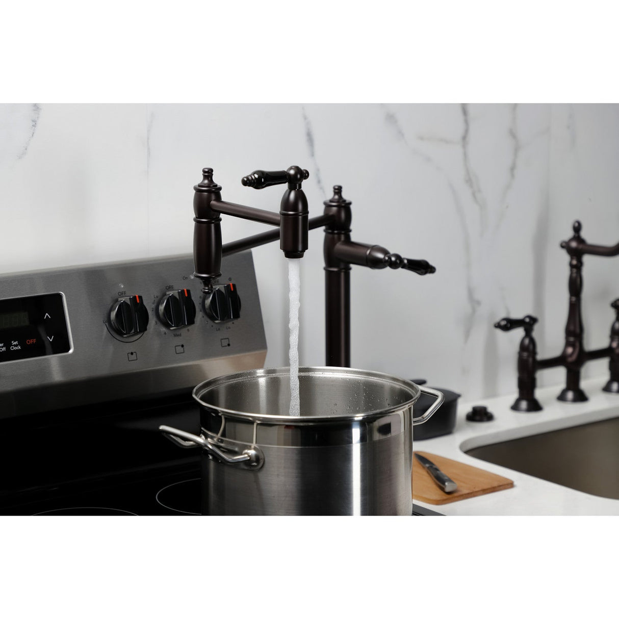 Duchess KS3705PKL Single-Hole Deck Mount Pot Filler, Oil Rubbed Bronze