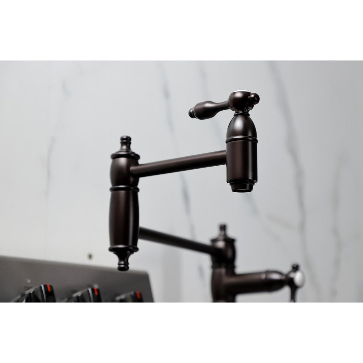 Tudor KS3705TAL Single-Hole Deck Mount Pot Filler, Oil Rubbed Bronze