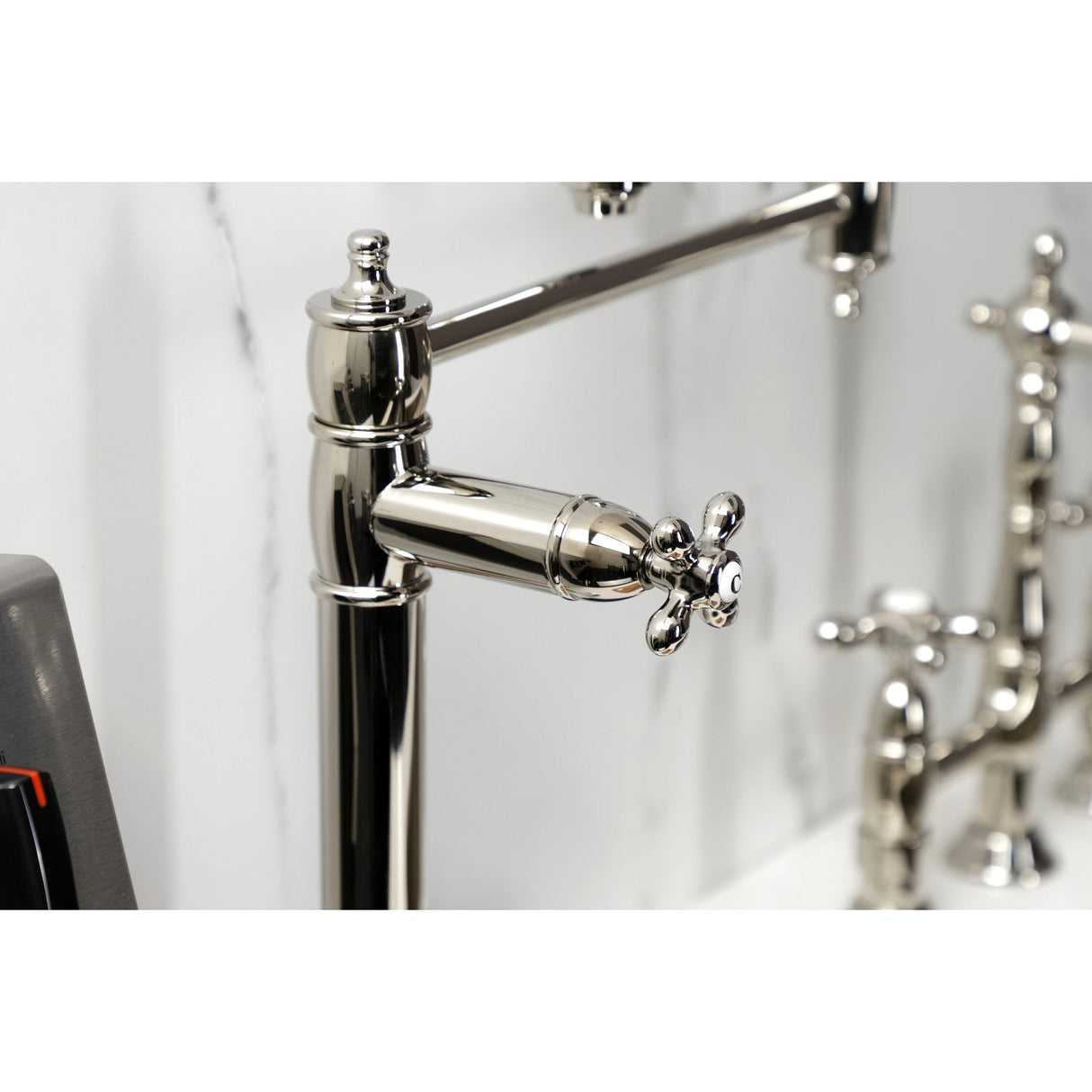Restoration KS3706AX Single-Hole Deck Mount Pot Filler, Polished Nickel