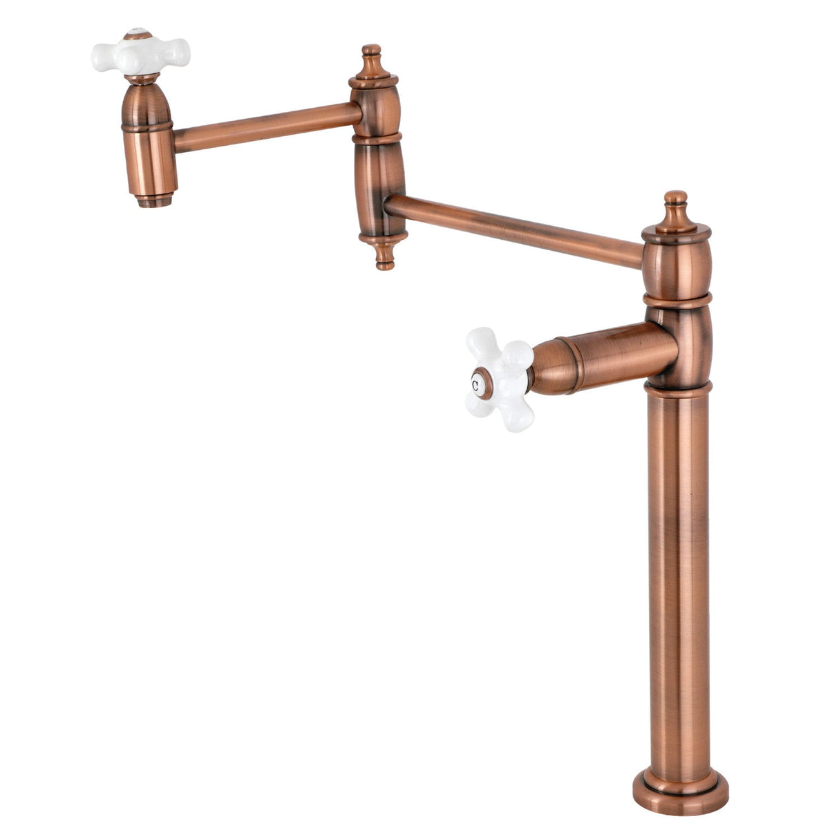 Restoration KS370PXAC Single-Hole Deck Mount Pot Filler, Antique Copper