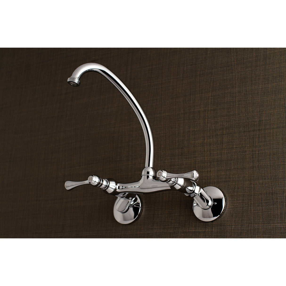 Kingston KS374C Two-Handle 2-Hole Wall Mount Laundry Faucet, Polished Chrome