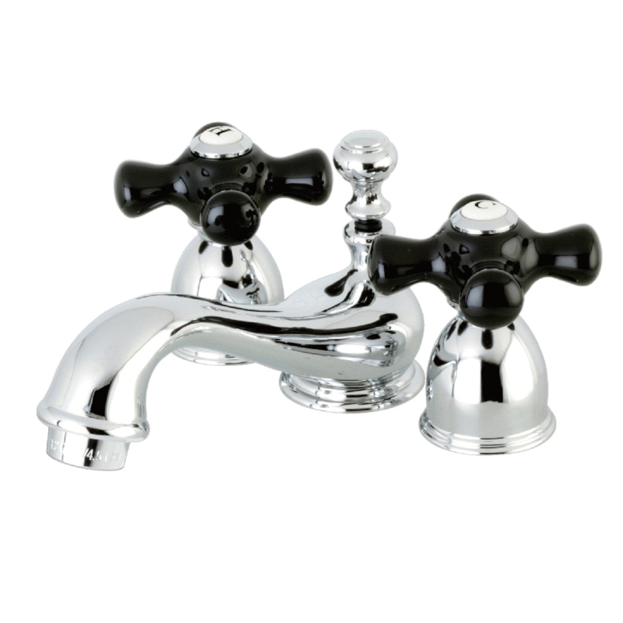 Duchess KS3951PKX Two-Handle 3-Hole Deck Mount Mini-Widespread Bathroom Faucet with Brass Pop-Up, Polished Chrome