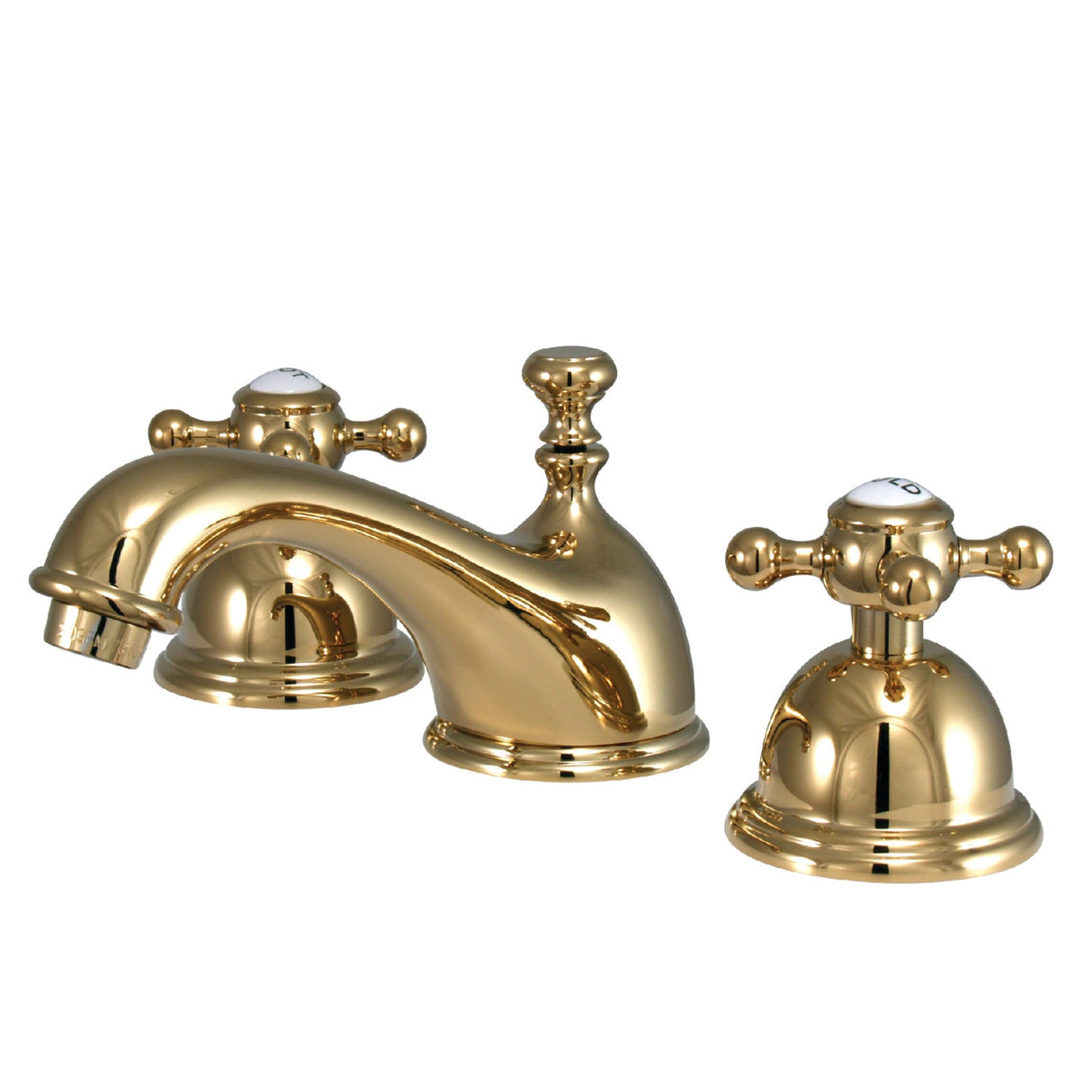 Vintage KS3962BX Two-Handle 3-Hole Deck Mount Widespread Bathroom Faucet with Brass Pop-Up, Polished Brass