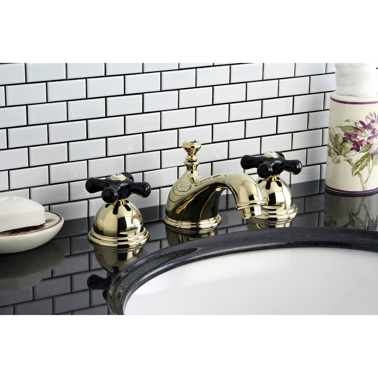 Duchess KS3962PKX Two-Handle 3-Hole Deck Mount Widespread Bathroom Faucet with Brass Pop-Up, Polished Brass