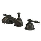 Naples KS3965NL Two-Handle 3-Hole Deck Mount Widespread Bathroom Faucet with Brass Pop-Up, Oil Rubbed Bronze