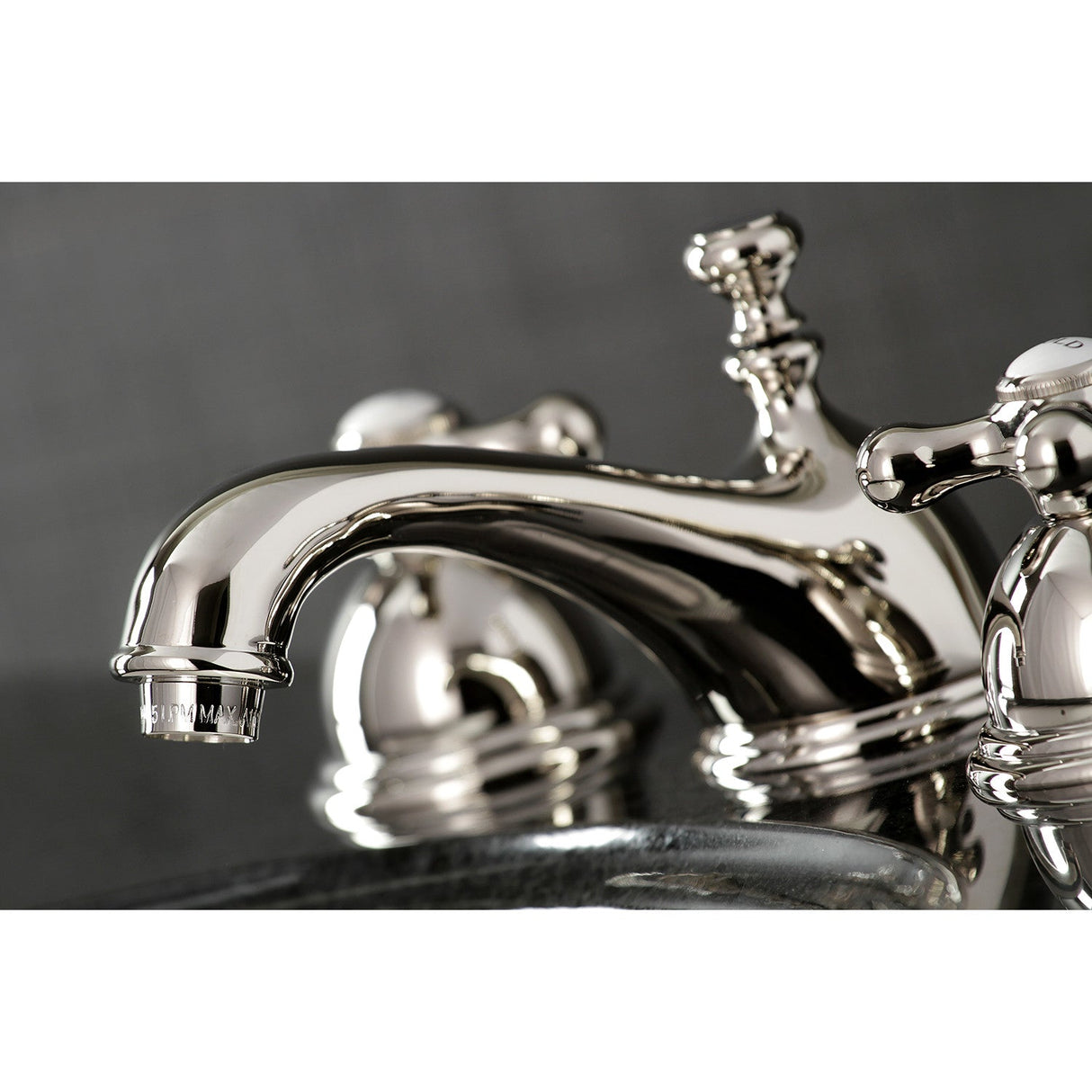 Restoration KS3966AX Two-Handle 3-Hole Deck Mount Widespread Bathroom Faucet with Brass Pop-Up, Polished Nickel
