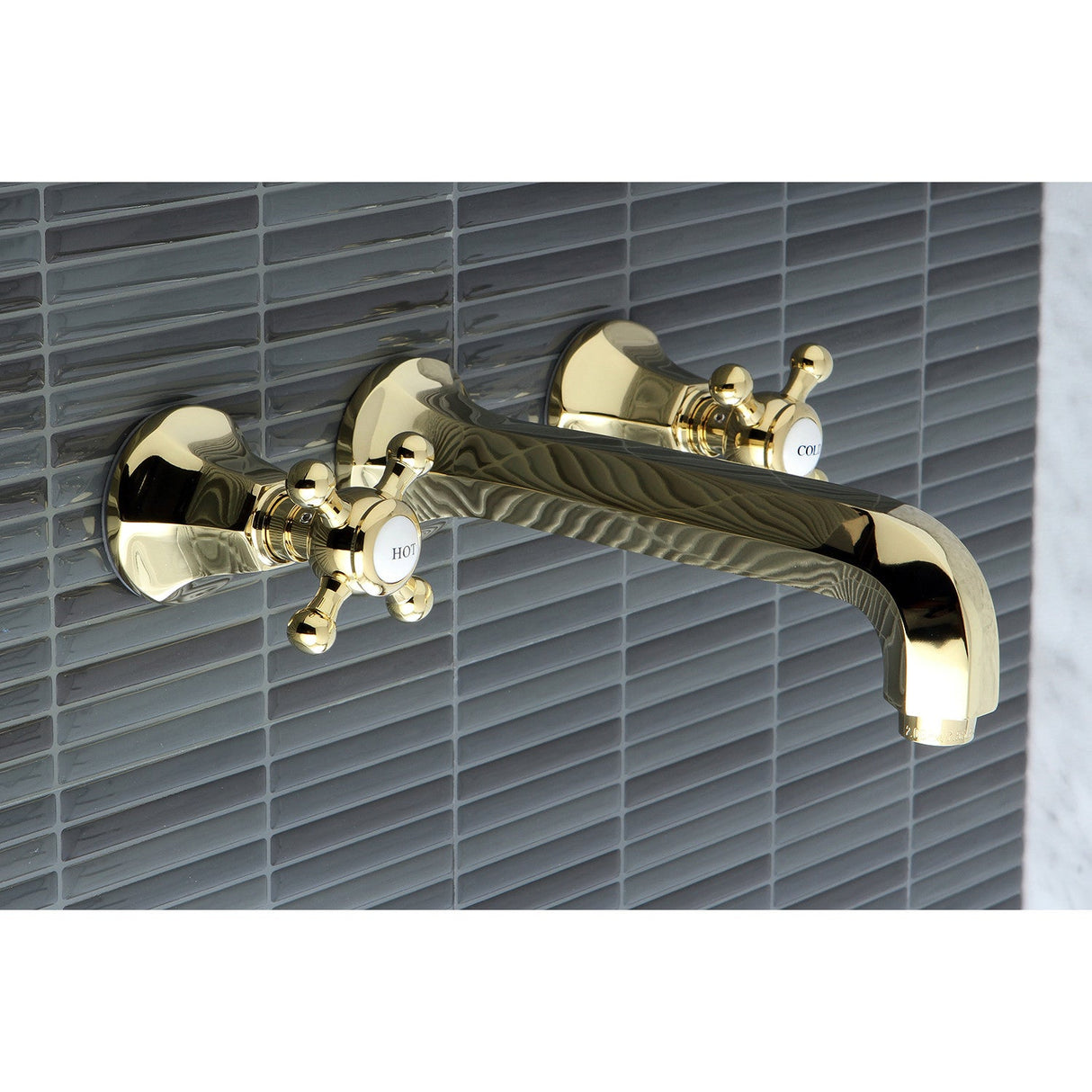 Metropolitan KS4022BX Two-Handle 3-Hole Wall Mount Roman Tub Faucet, Polished Brass