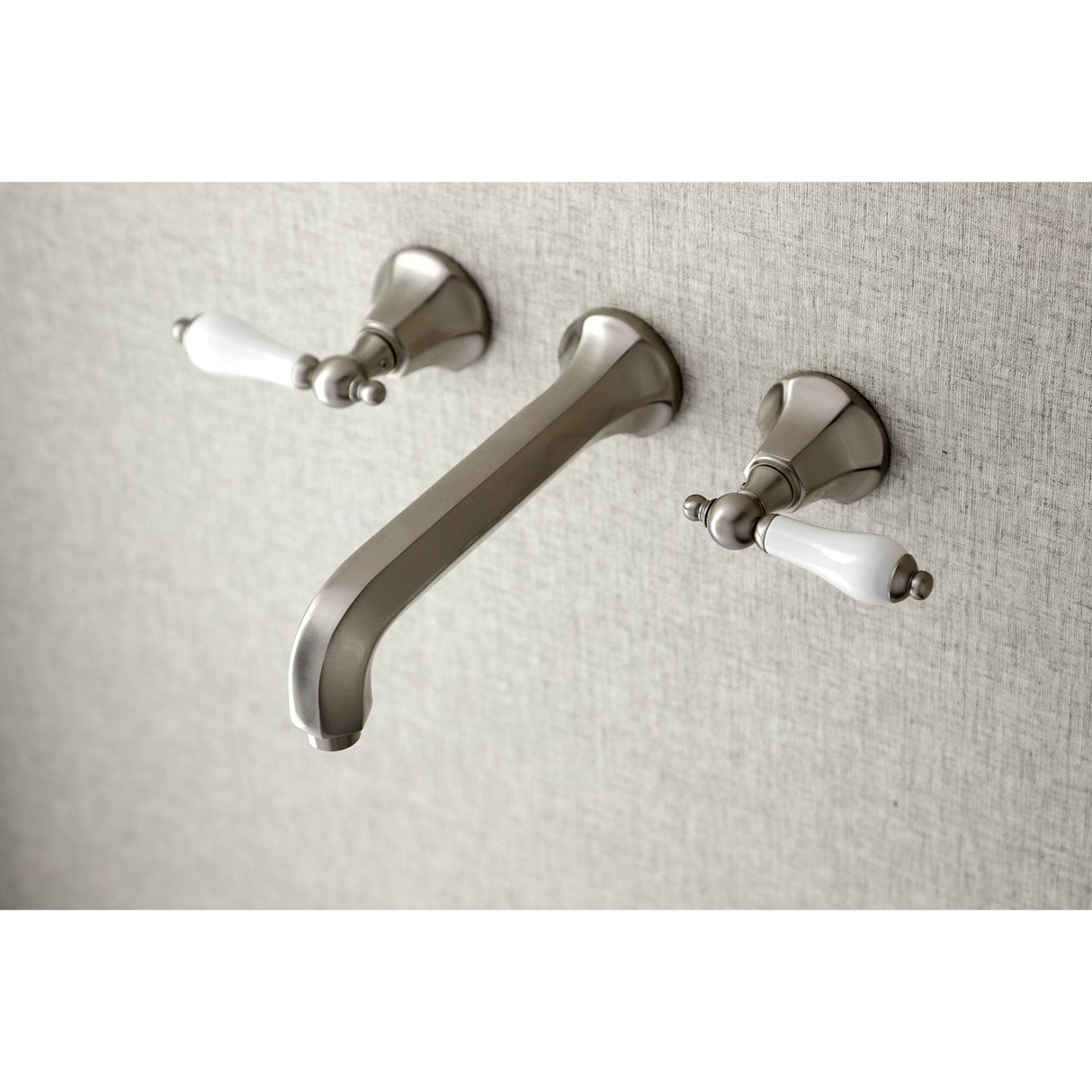 Metropolitan KS4028PL Two-Handle 3-Hole Wall Mount Roman Tub Faucet, Brushed Nickel