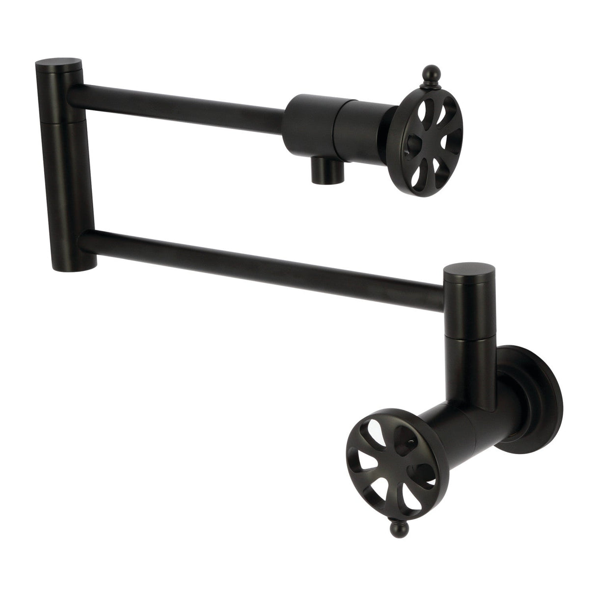 Belknap KS4100RX Two-Handle Wall Mount Pot Filler, Matte Black