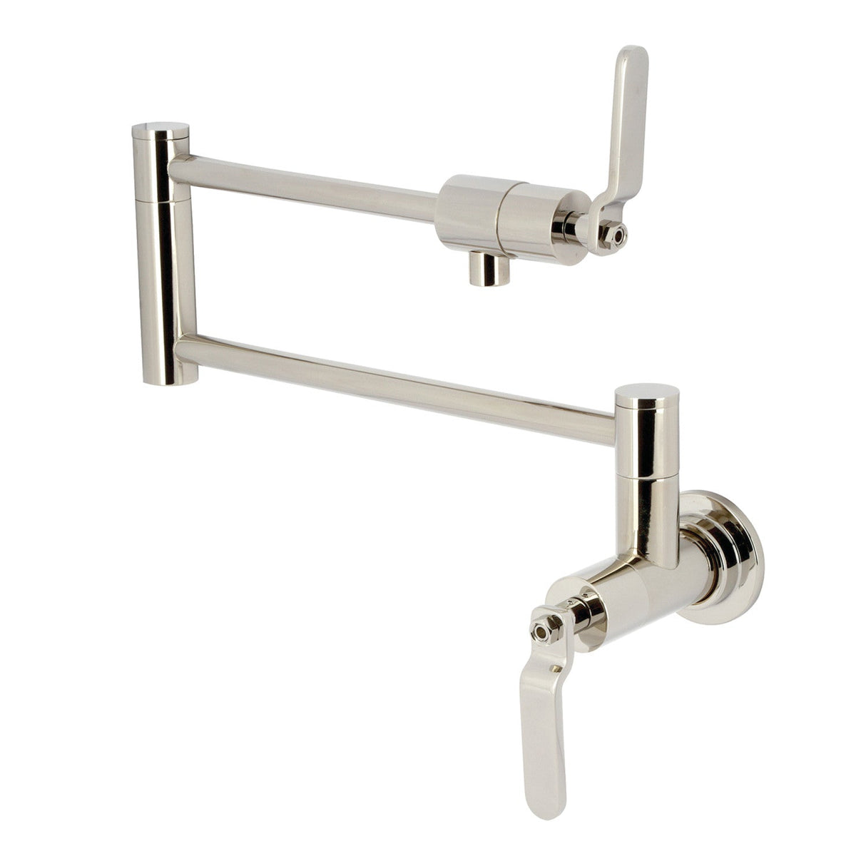 Whitaker KS4106KL Two-Handle Wall Mount Pot Filler, Polished Nickel