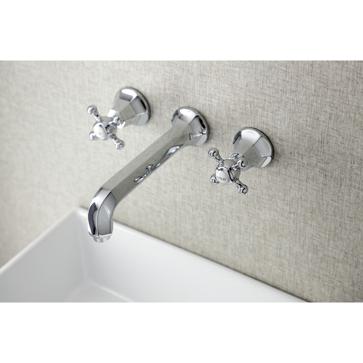 Metropolitan KS4121BX Two-Handle 3-Hole Wall Mount Bathroom Faucet, Polished Chrome