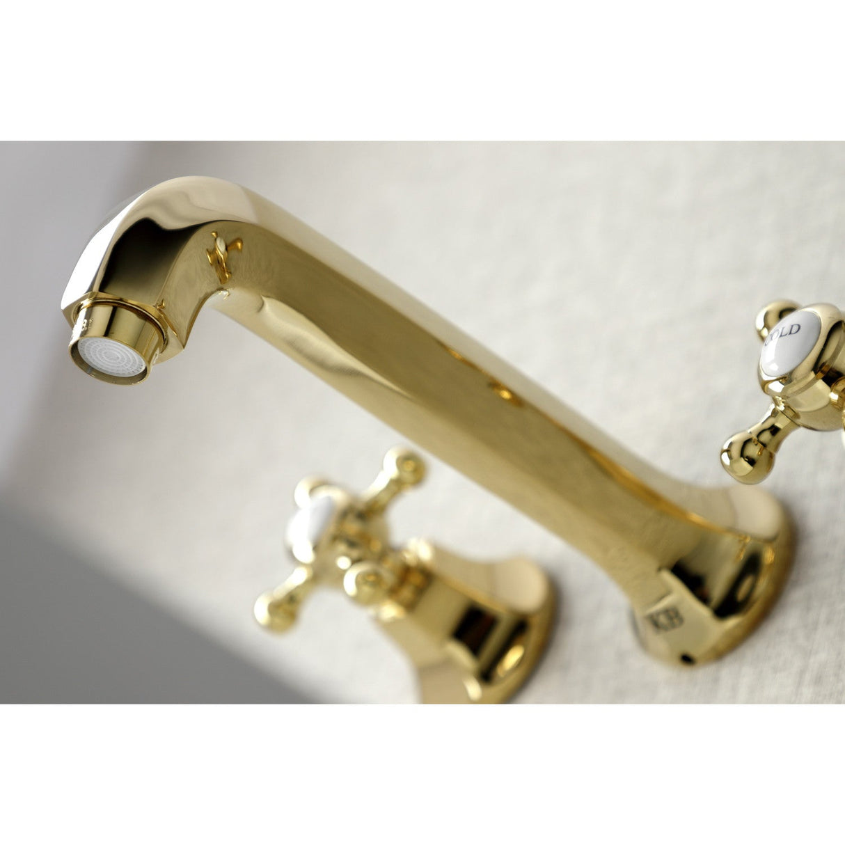 Metropolitan KS4122BX Two-Handle 3-Hole Wall Mount Bathroom Faucet, Polished Brass