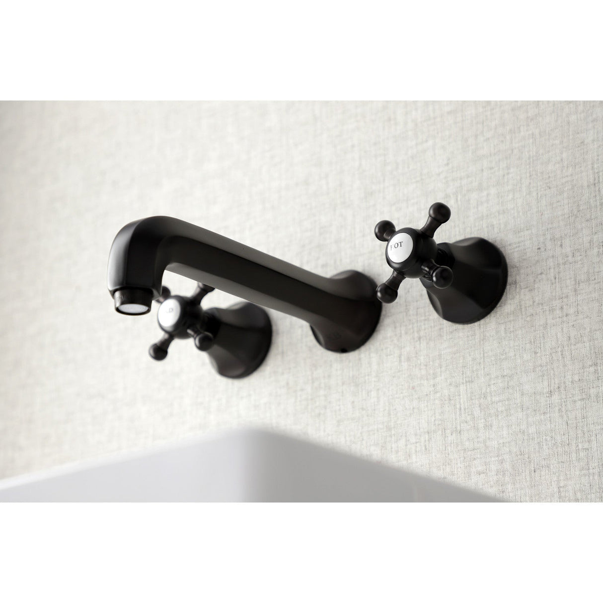 Metropolitan KS4125BX Two-Handle 3-Hole Wall Mount Bathroom Faucet, Oil Rubbed Bronze
