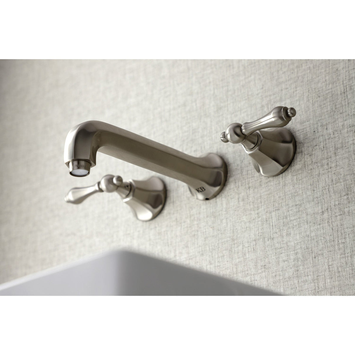 Metropolitan KS4128AL Two-Handle 3-Hole Wall Mount Bathroom Faucet, Brushed Nickel