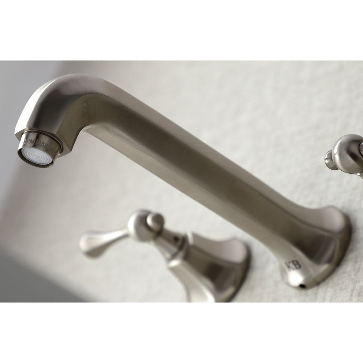 Metropolitan KS4128BL Two-Handle 3-Hole Wall Mount Bathroom Faucet, Brushed Nickel