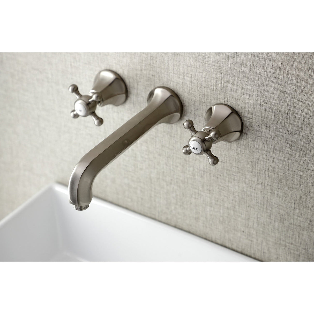 Metropolitan KS4128BX Two-Handle 3-Hole Wall Mount Bathroom Faucet, Brushed Nickel