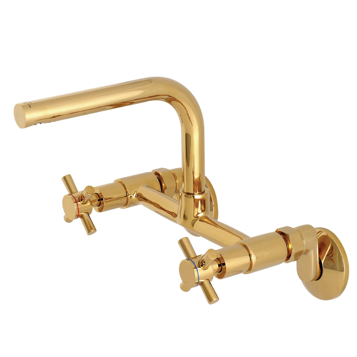 Concord KS412PB Two-Handle 2-Hole Wall Mount Kitchen Faucet, Polished Brass