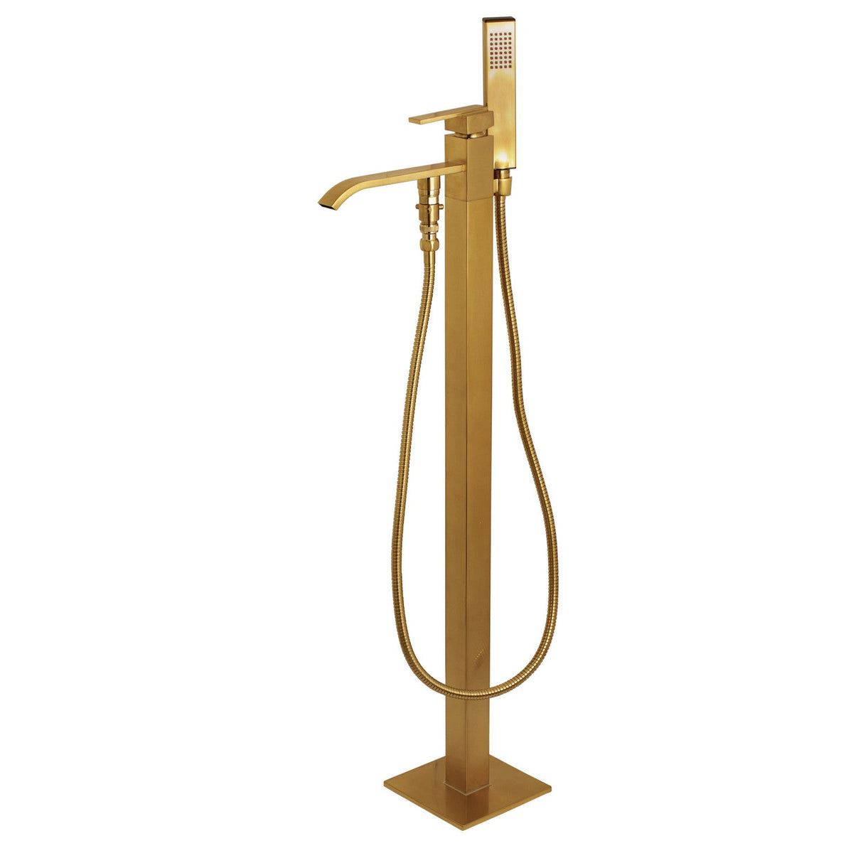 Executive KS4137QLL Single-Handle 1-Hole Freestanding Tub Faucet with Hand Shower, Brushed Brass