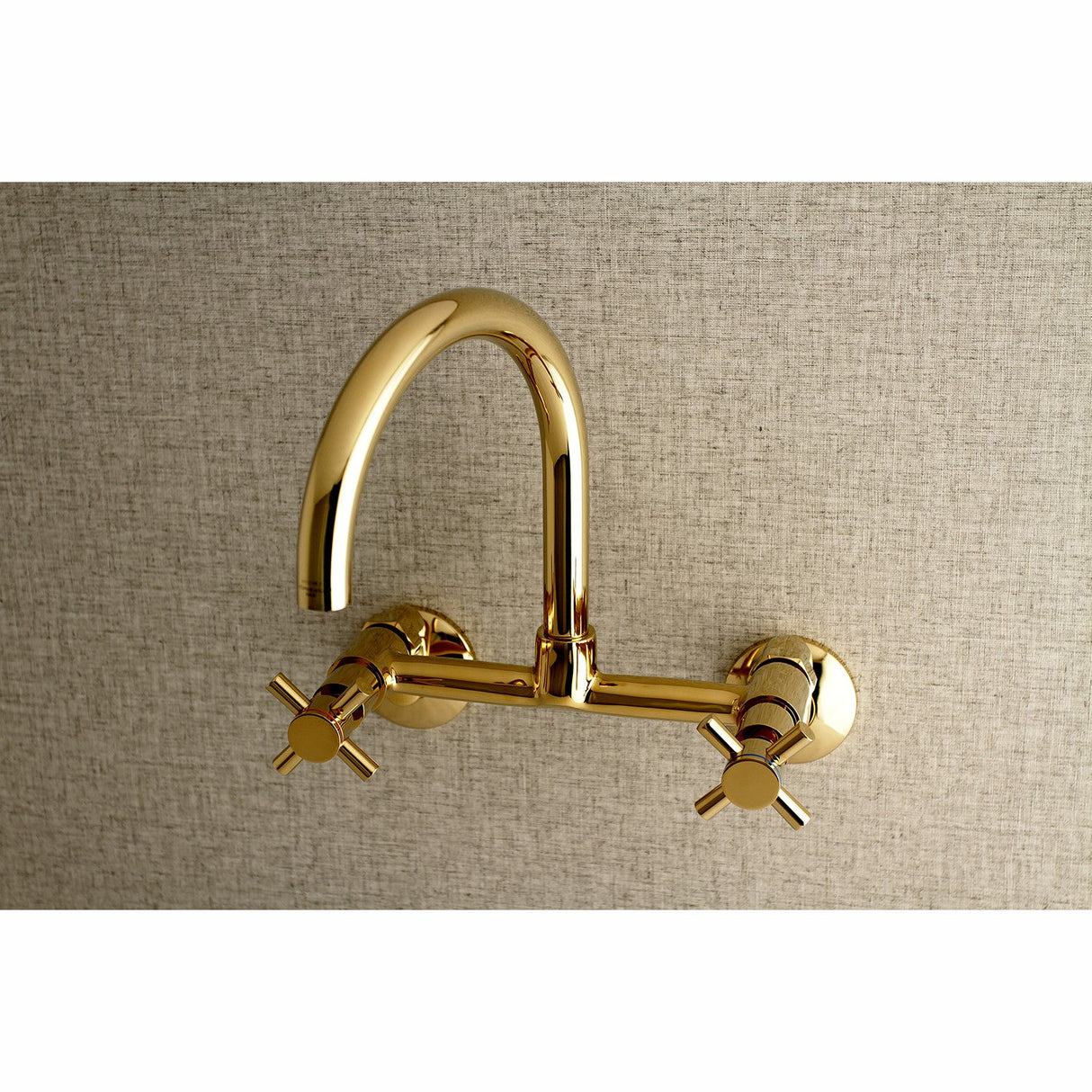 Concord KS414PB Two-Handle 2-Hole Wall Mount Kitchen Faucet, Polished Brass