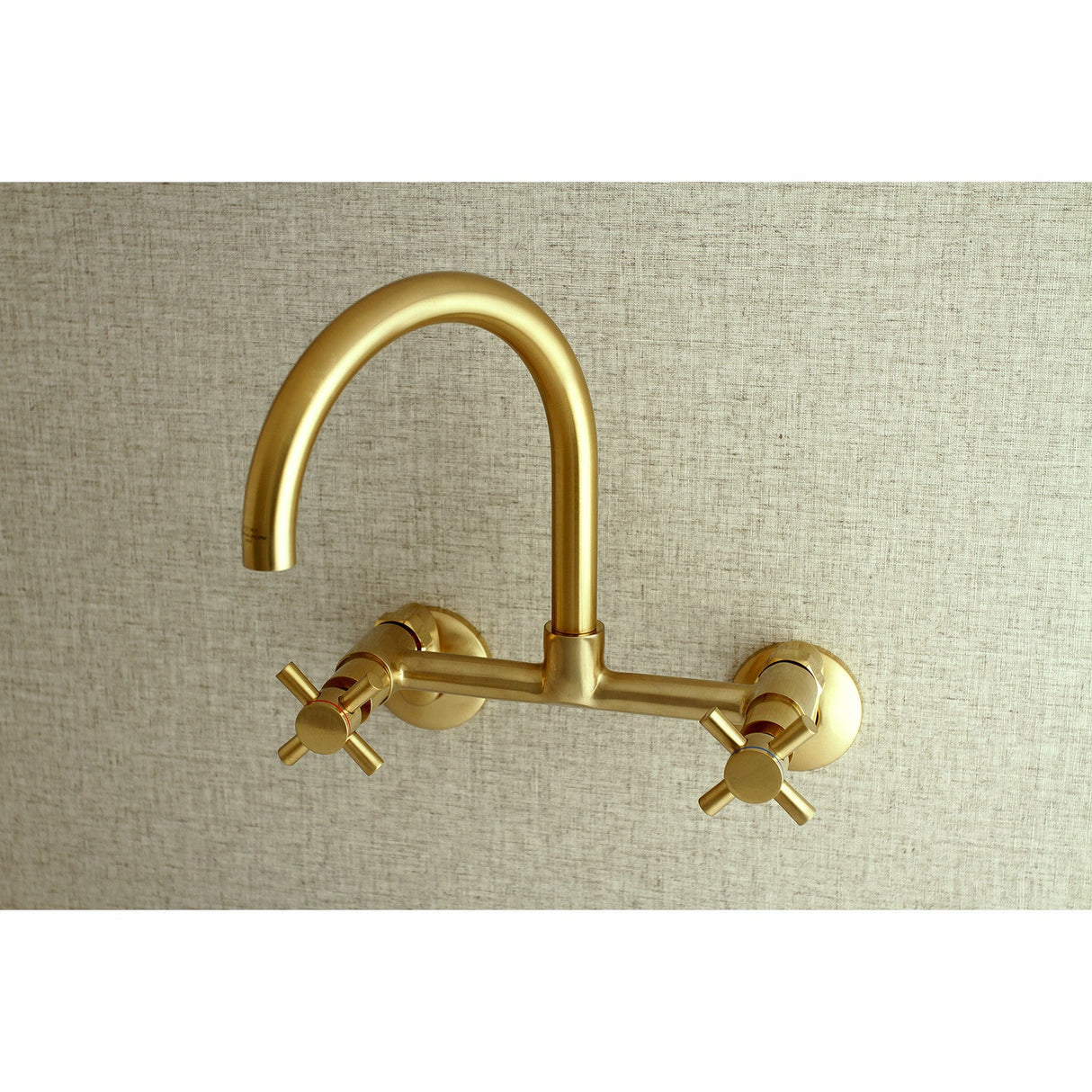Concord KS414SB Two-Handle 2-Hole Wall Mount Kitchen Faucet, Brushed Brass