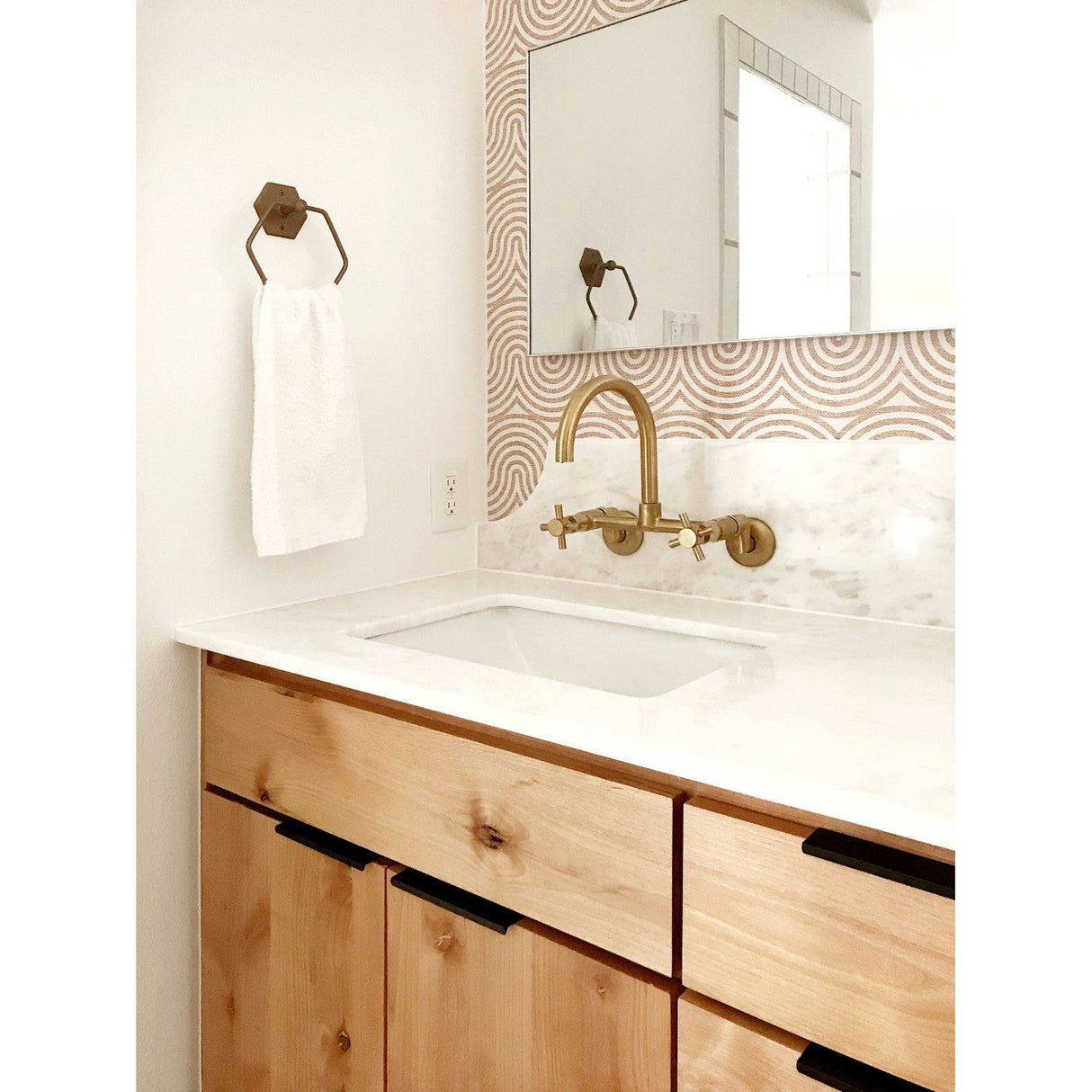 Concord KS414SB Two-Handle 2-Hole Wall Mount Kitchen Faucet, Brushed Brass