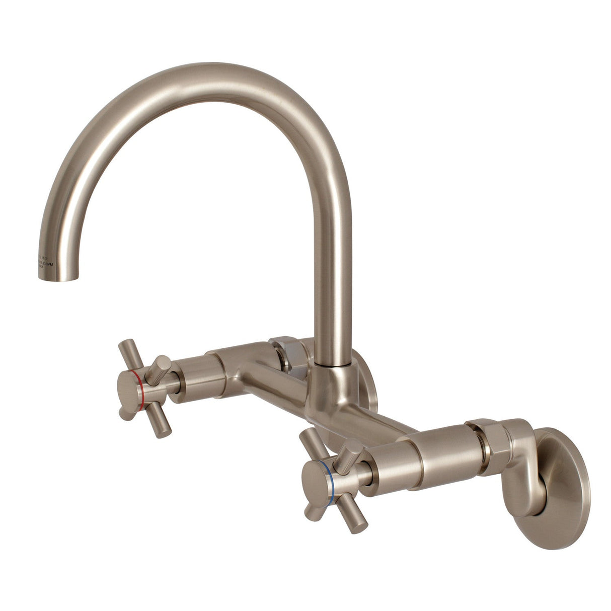 Concord KS414SN Two-Handle 2-Hole Wall Mount Kitchen Faucet, Brushed Nickel
