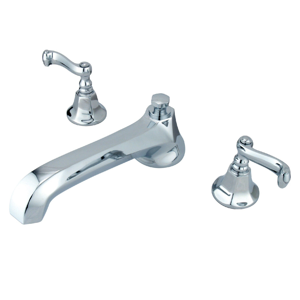 KS4301FL Two-Handle 3-Hole Deck Mount Roman Tub Faucet, Polished Chrome