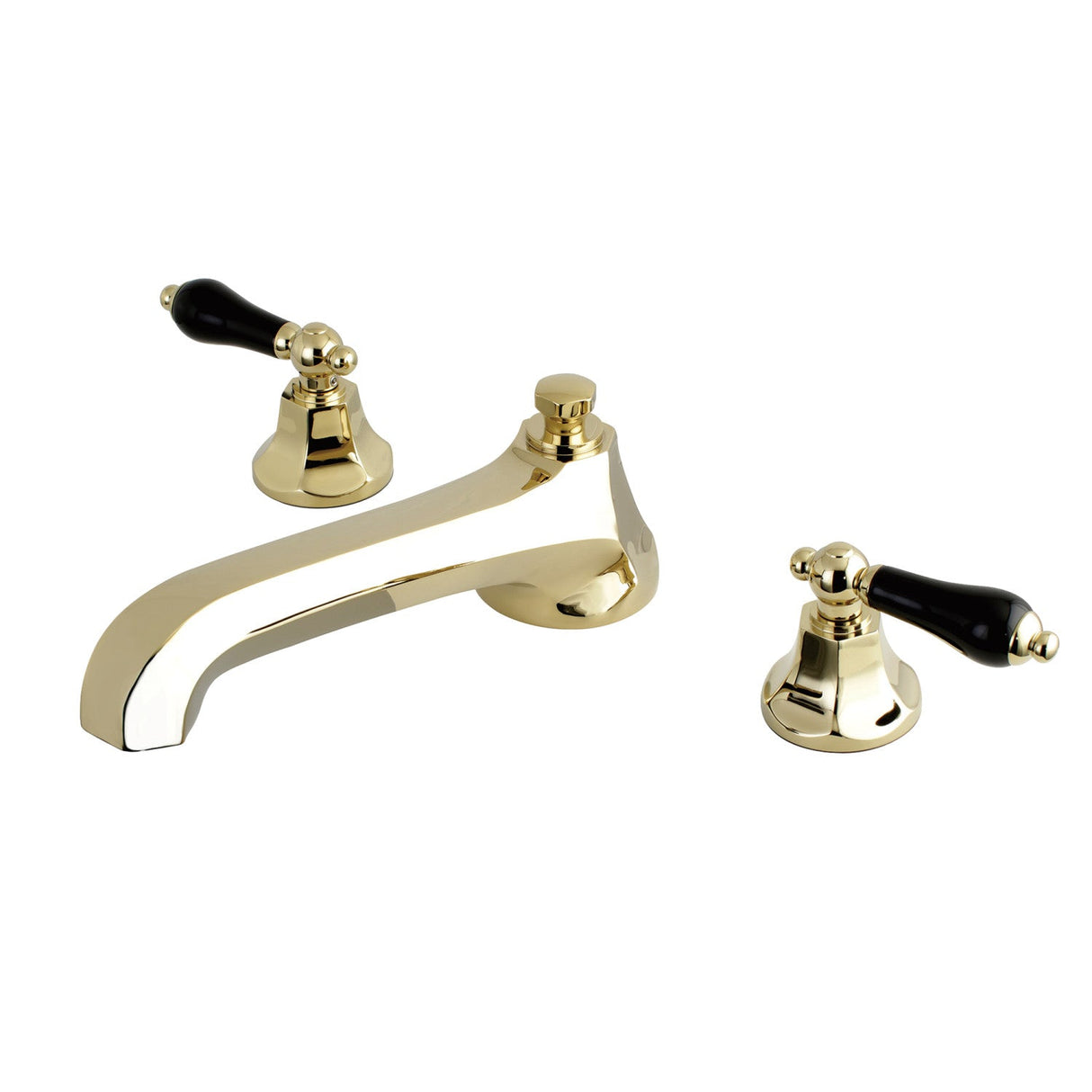Duchess KS4302PKL Two-Handle 3-Hole Deck Mount Roman Tub Faucet, Polished Brass
