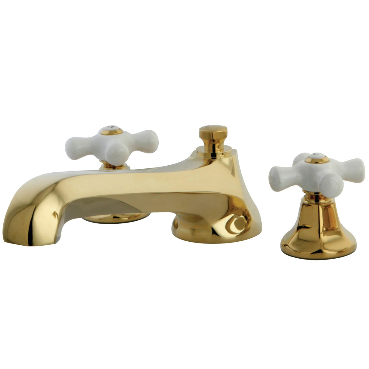 Metropolitan KS4302PX Two-Handle 3-Hole Deck Mount Roman Tub Faucet, Polished Brass