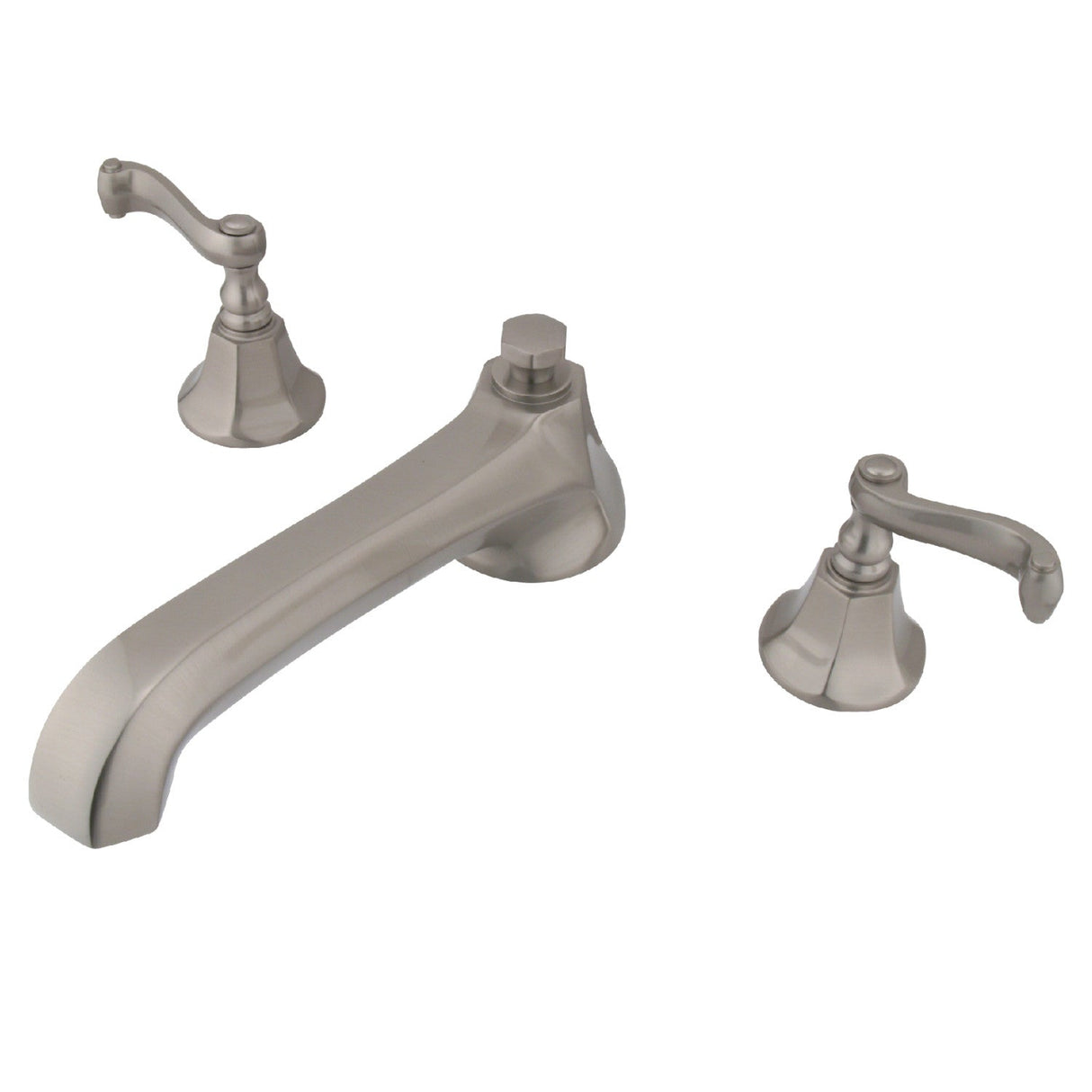 KS4308FL Two-Handle 3-Hole Deck Mount Roman Tub Faucet, Brushed Nickel