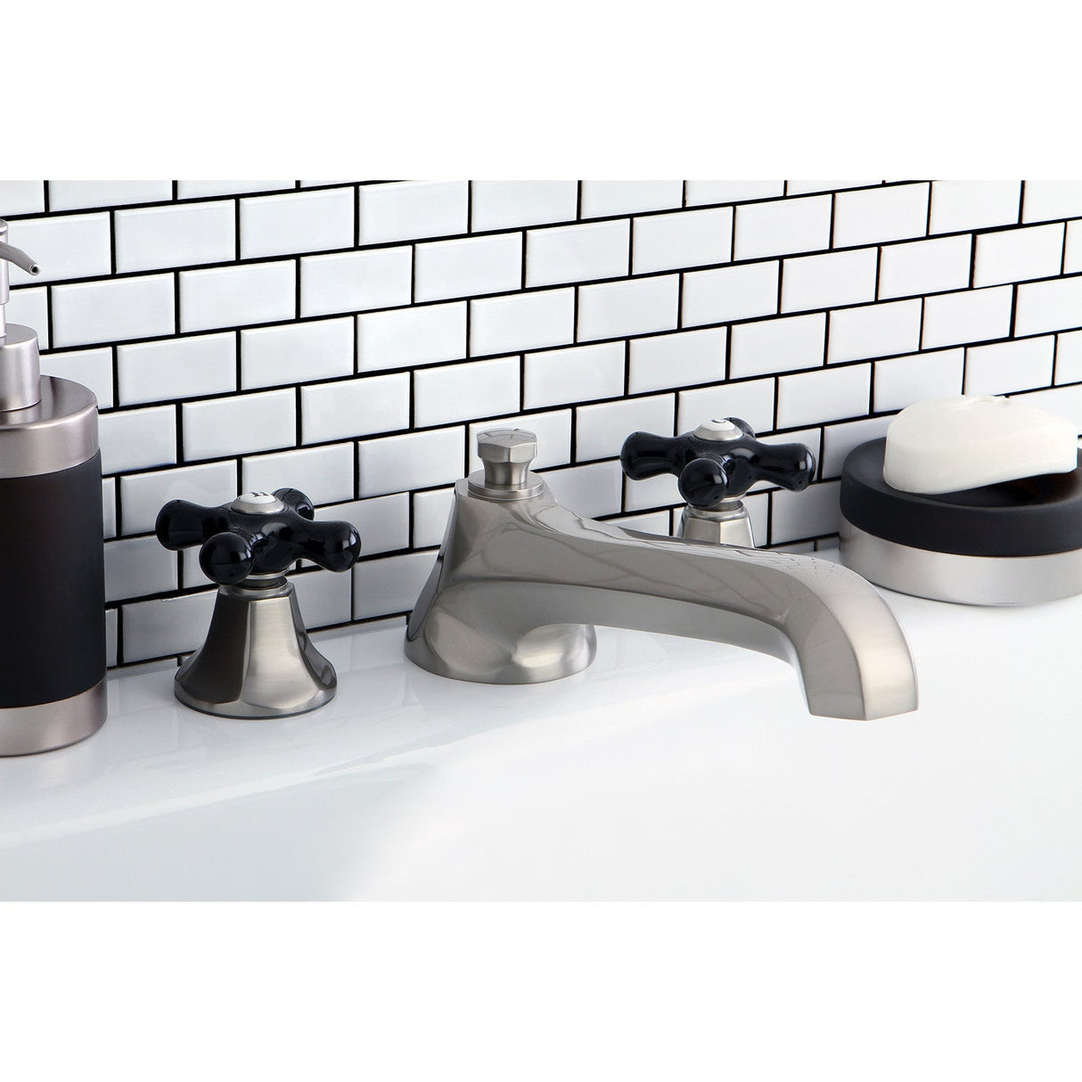 Duchess KS4308PKX Two-Handle 3-Hole Deck Mount Roman Tub Faucet, Brushed Nickel