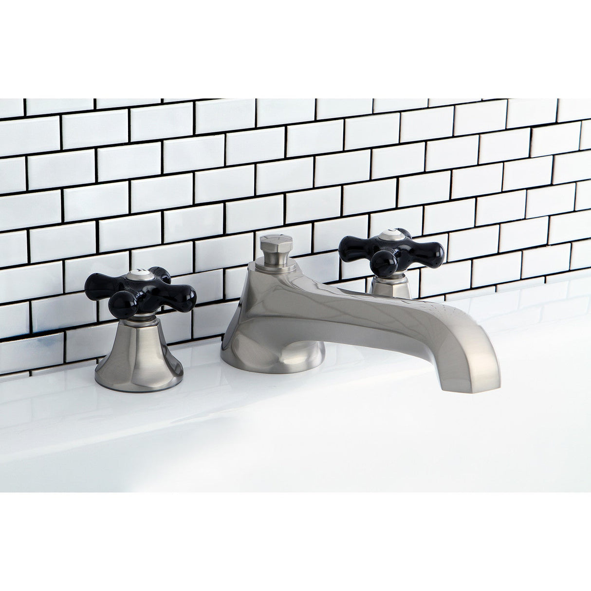 Duchess KS4308PKX Two-Handle 3-Hole Deck Mount Roman Tub Faucet, Brushed Nickel