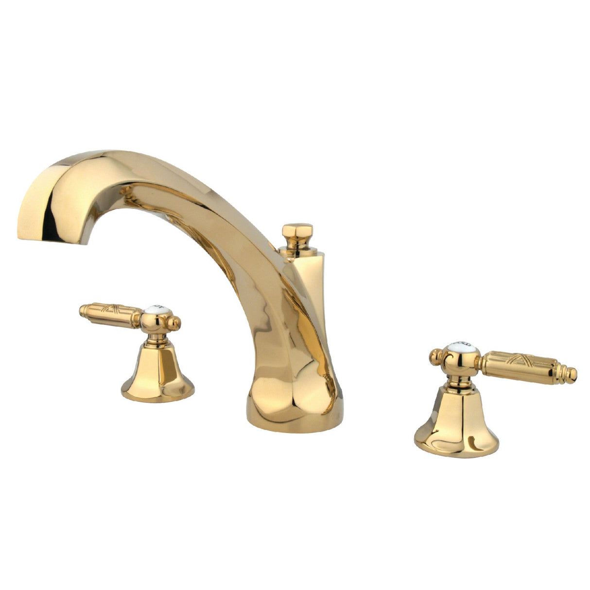Georgian KS4322GL Two-Handle 3-Hole Deck Mount Roman Tub Faucet, Polished Brass