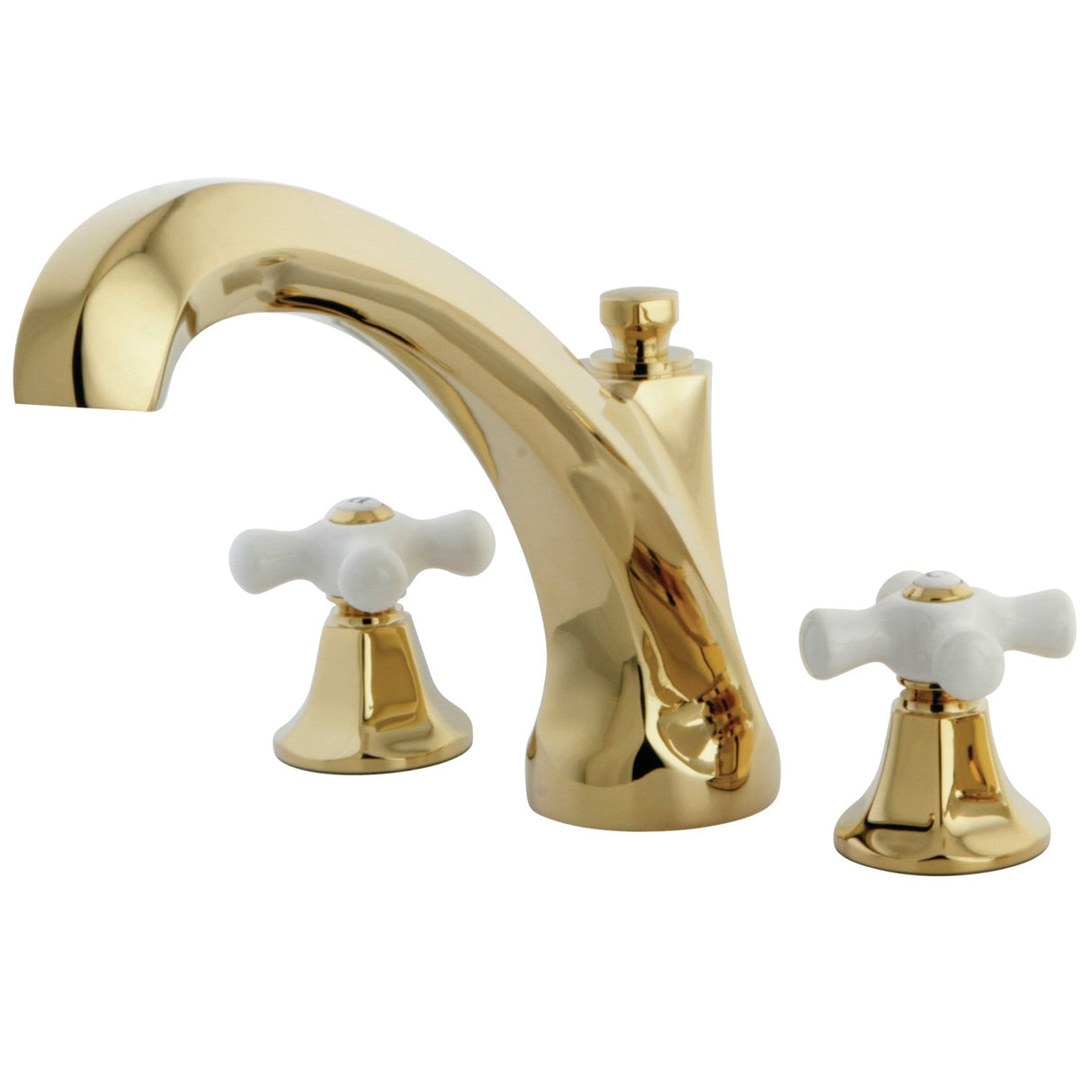 Metropolitan KS4322PX Two-Handle 3-Hole Deck Mount Roman Tub Faucet, Polished Brass