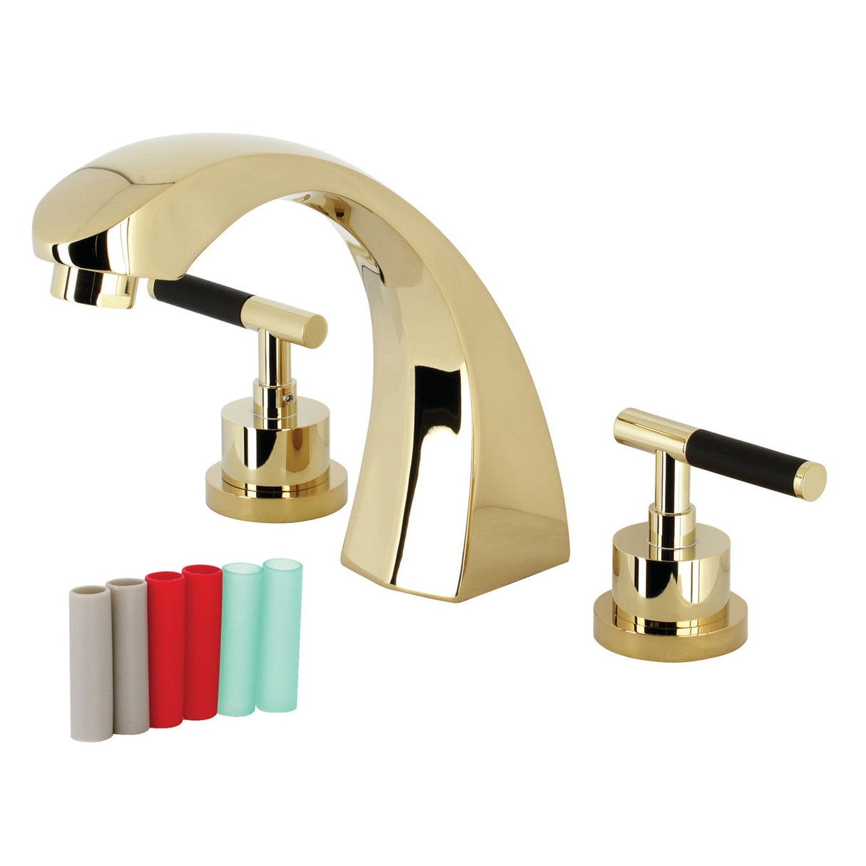 Kaiser KS4362CKL Two-Handle 3-Hole Deck Mount Roman Tub Faucet, Polished Brass