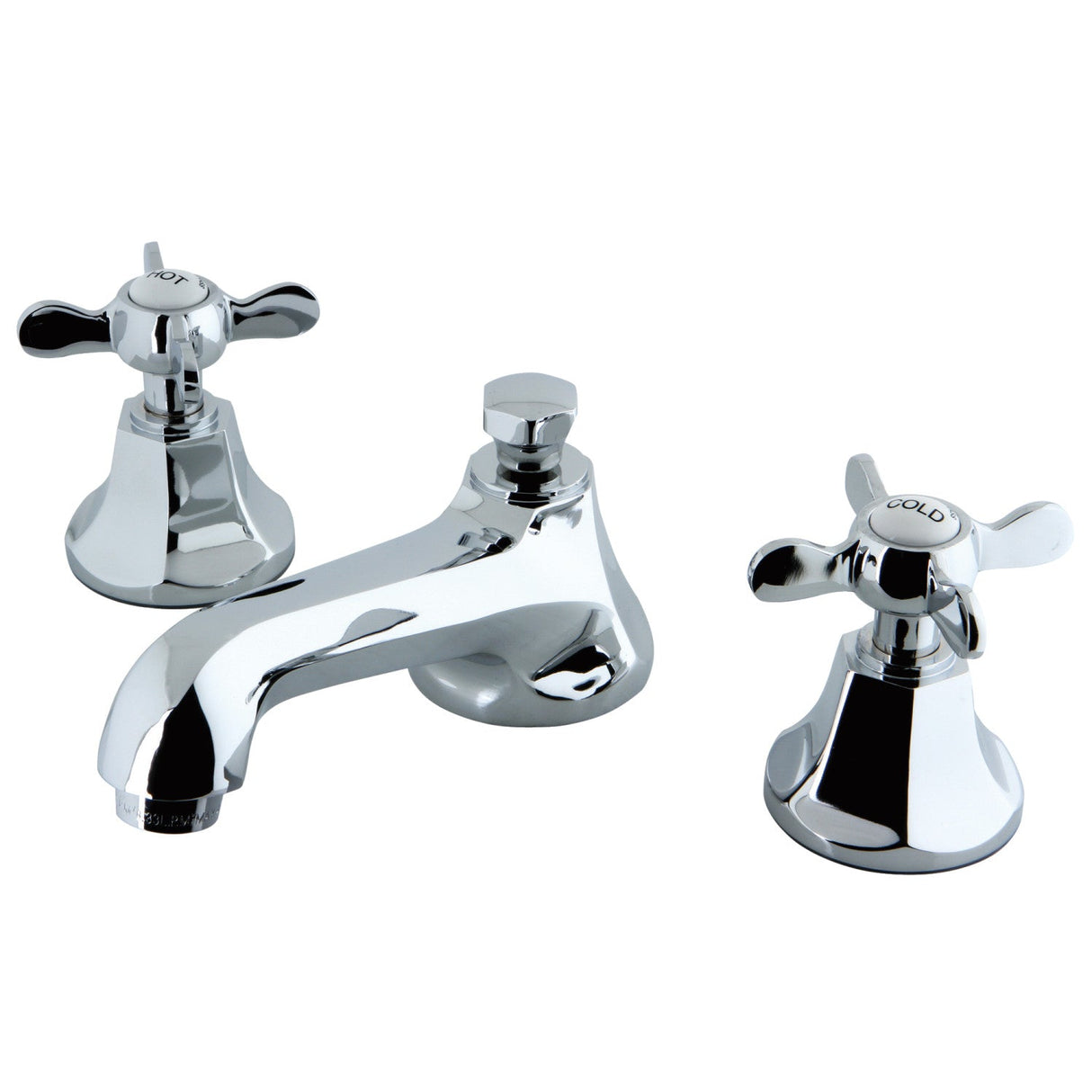 Essex KS4461BEX Two-Handle 3-Hole Deck Mount Widespread Bathroom Faucet with Brass Pop-Up, Polished Chrome