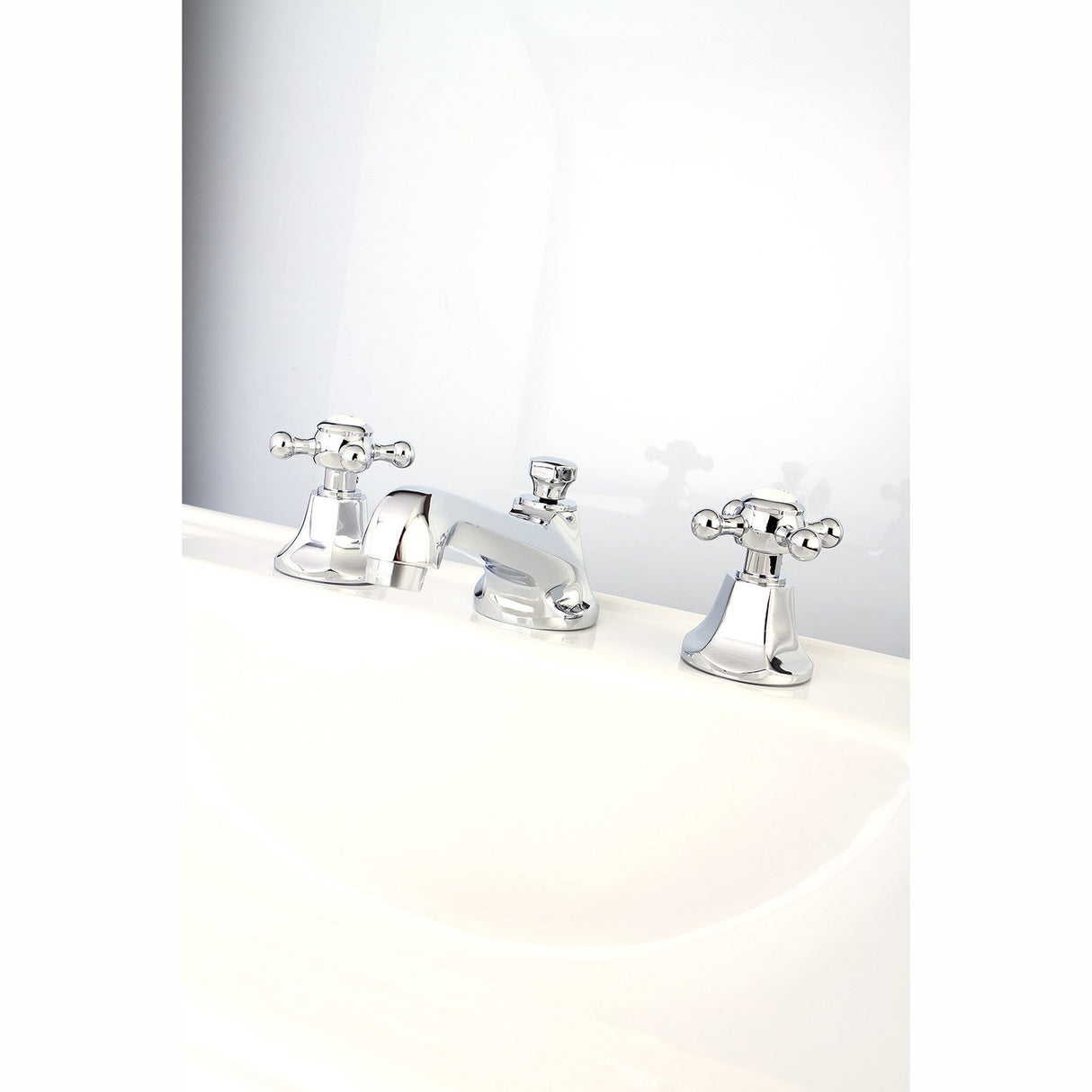 Metropolitan KS4461BX Two-Handle 3-Hole Deck Mount Widespread Bathroom Faucet with Brass Pop-Up, Polished Chrome