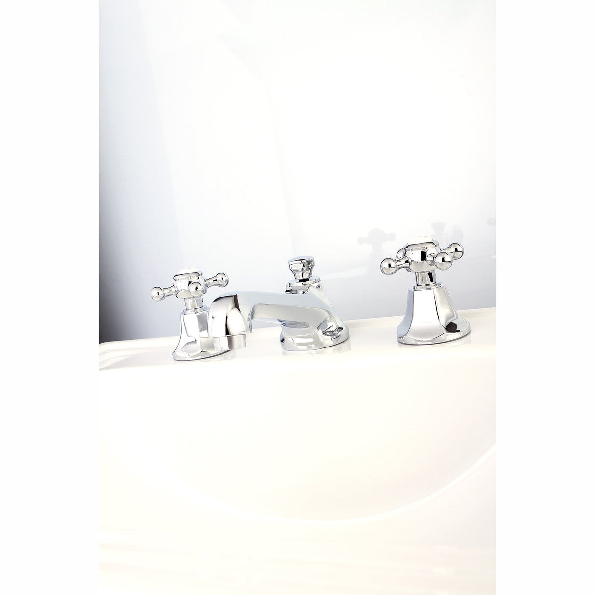 Metropolitan KS4461BX Two-Handle 3-Hole Deck Mount Widespread Bathroom Faucet with Brass Pop-Up, Polished Chrome