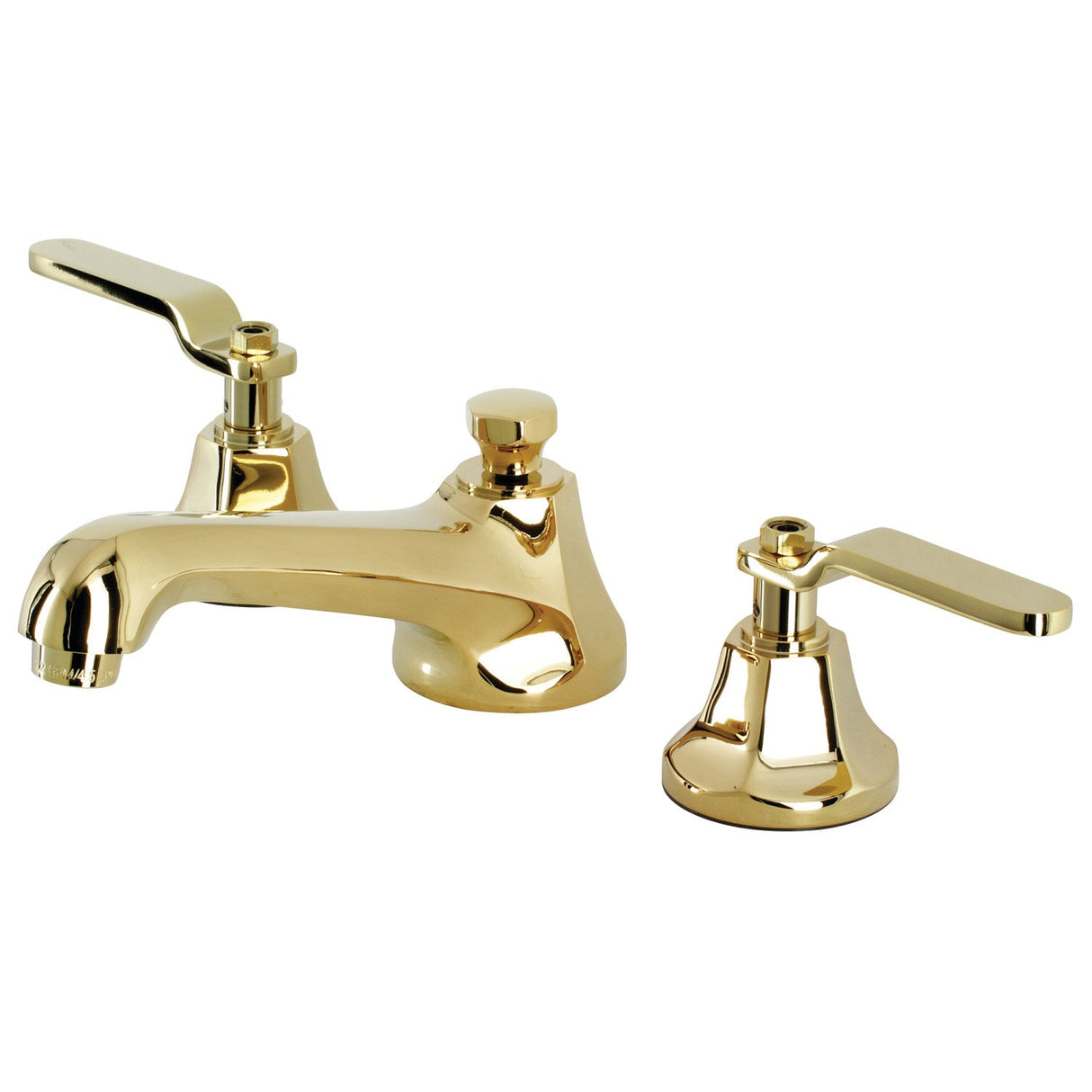 Whitaker KS4462KL Two-Handle 3-Hole Deck Mount Widespread Bathroom Faucet with Brass Pop-Up, Polished Brass