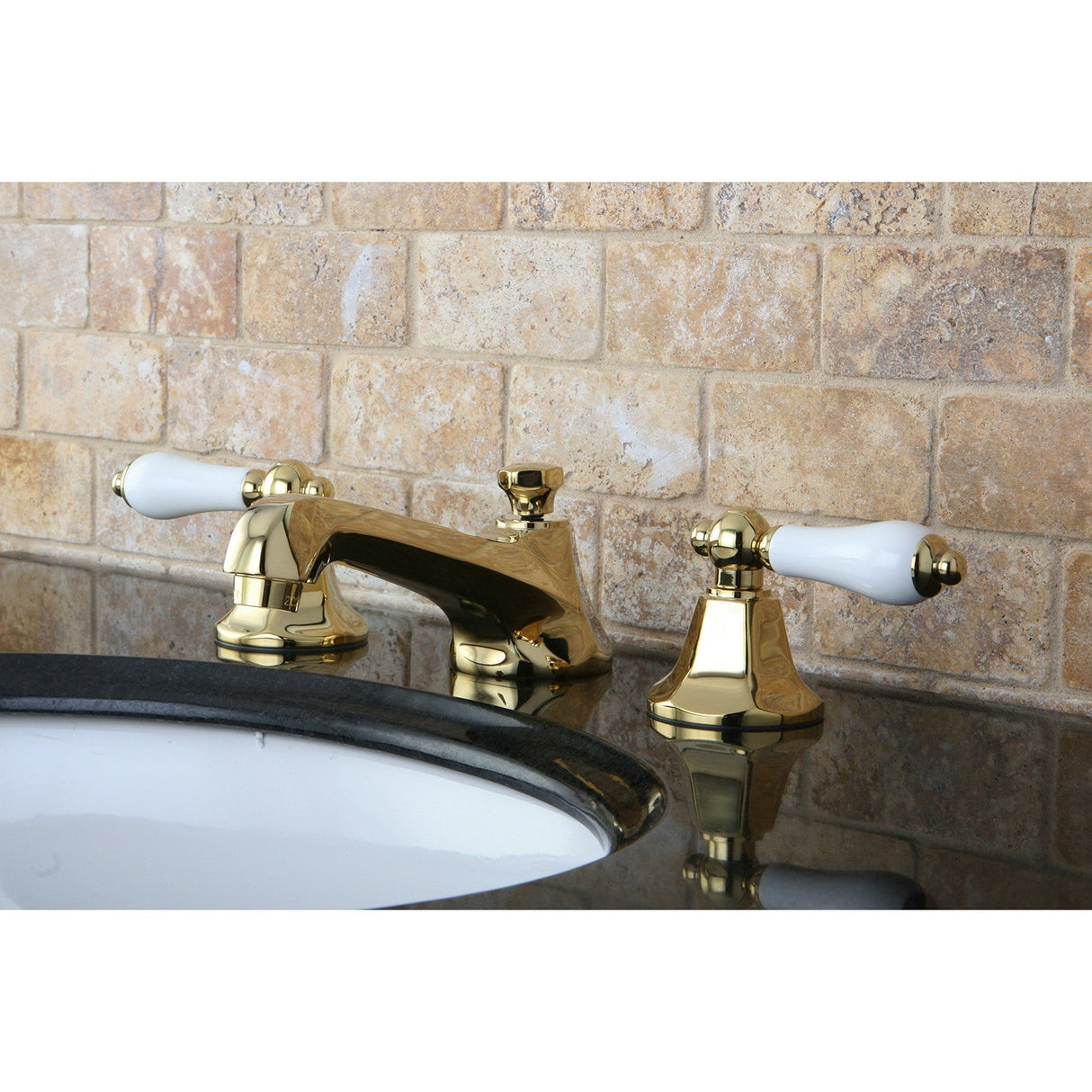 Metropolitan KS4462PL Two-Handle 3-Hole Deck Mount Widespread Bathroom Faucet with Brass Pop-Up, Polished Brass