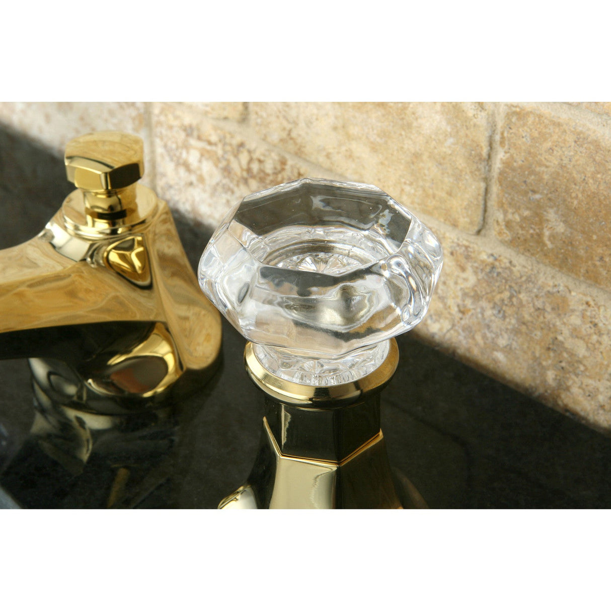 Celebrity KS4462WCL Two-Handle 3-Hole Deck Mount Widespread Bathroom Faucet with Brass Pop-Up, Polished Brass