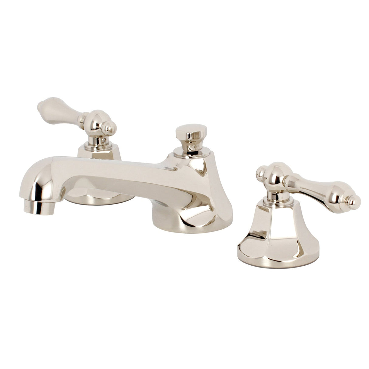 Metropolitan KS4466AL Two-Handle 3-Hole Deck Mount Widespread Bathroom Faucet with Brass Pop-Up, Polished Nickel