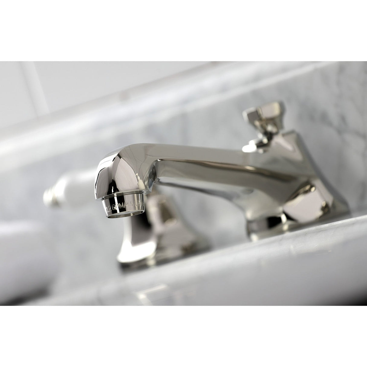 Bel-Air KS4466BPL Two-Handle 3-Hole Deck Mount Widespread Bathroom Faucet with Brass Pop-Up, Polished Nickel