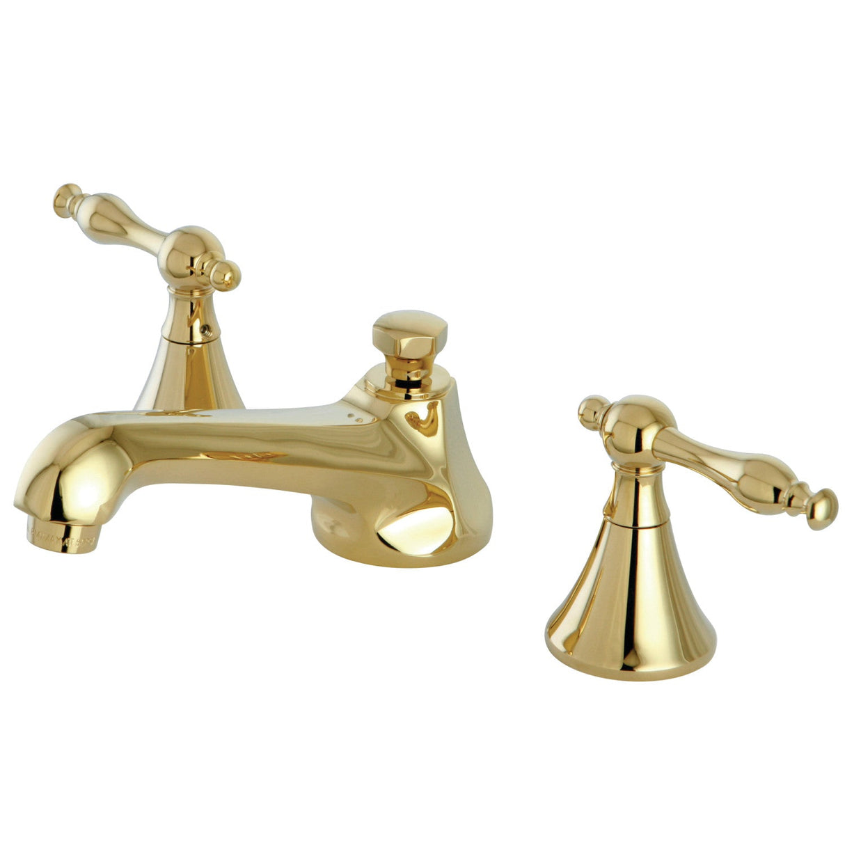 Naples KS4472NL Two-Handle 3-Hole Deck Mount Widespread Bathroom Faucet with Brass Pop-Up, Polished Brass