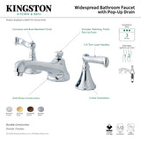 KS4478FL Two-Handle 3-Hole Deck Mount Widespread Bathroom Faucet with Brass Pop-Up, Brushed Nickel