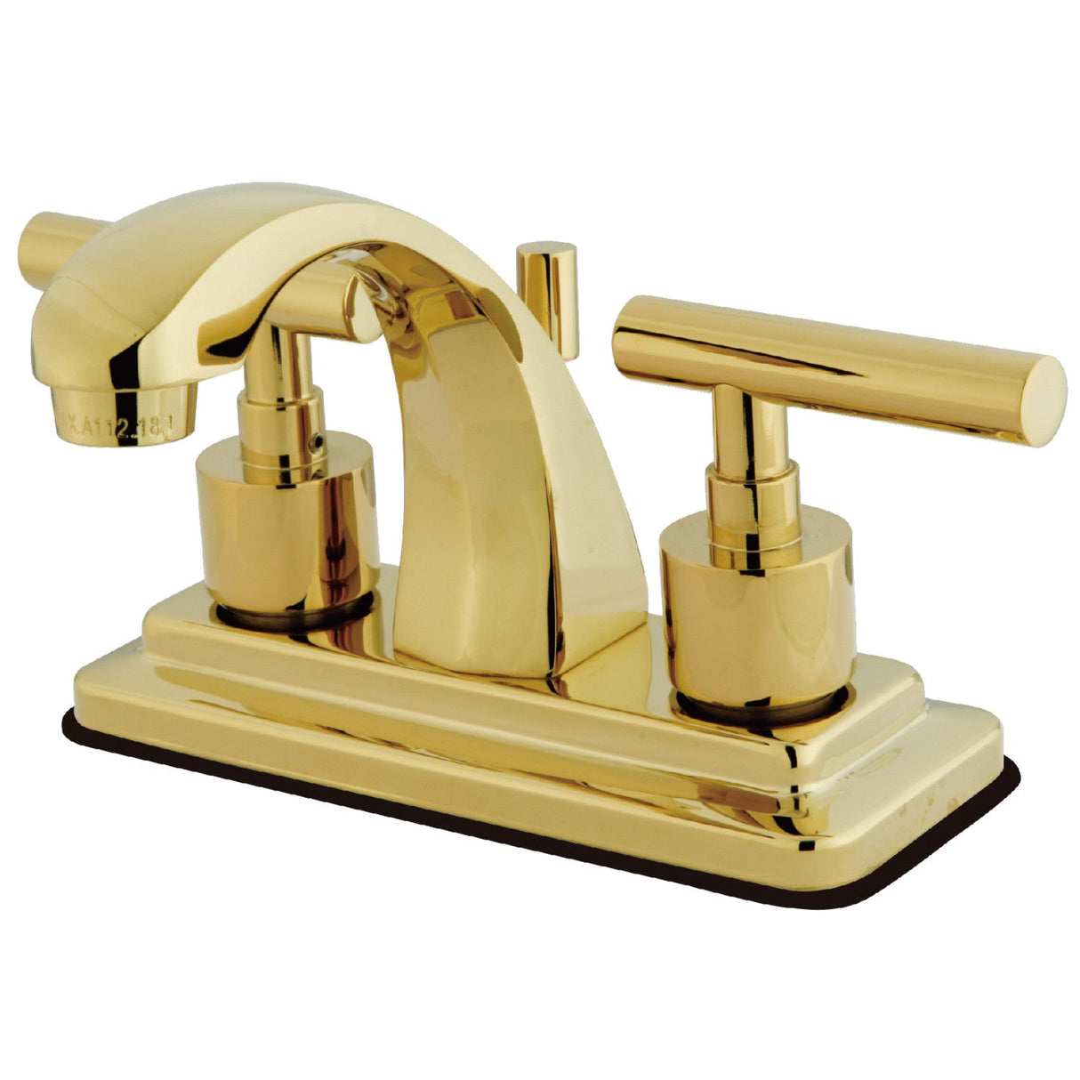 Manhattan KS4642CML Two-Handle 3-Hole Deck Mount 4" Centerset Bathroom Faucet with Brass Pop-Up, Polished Brass