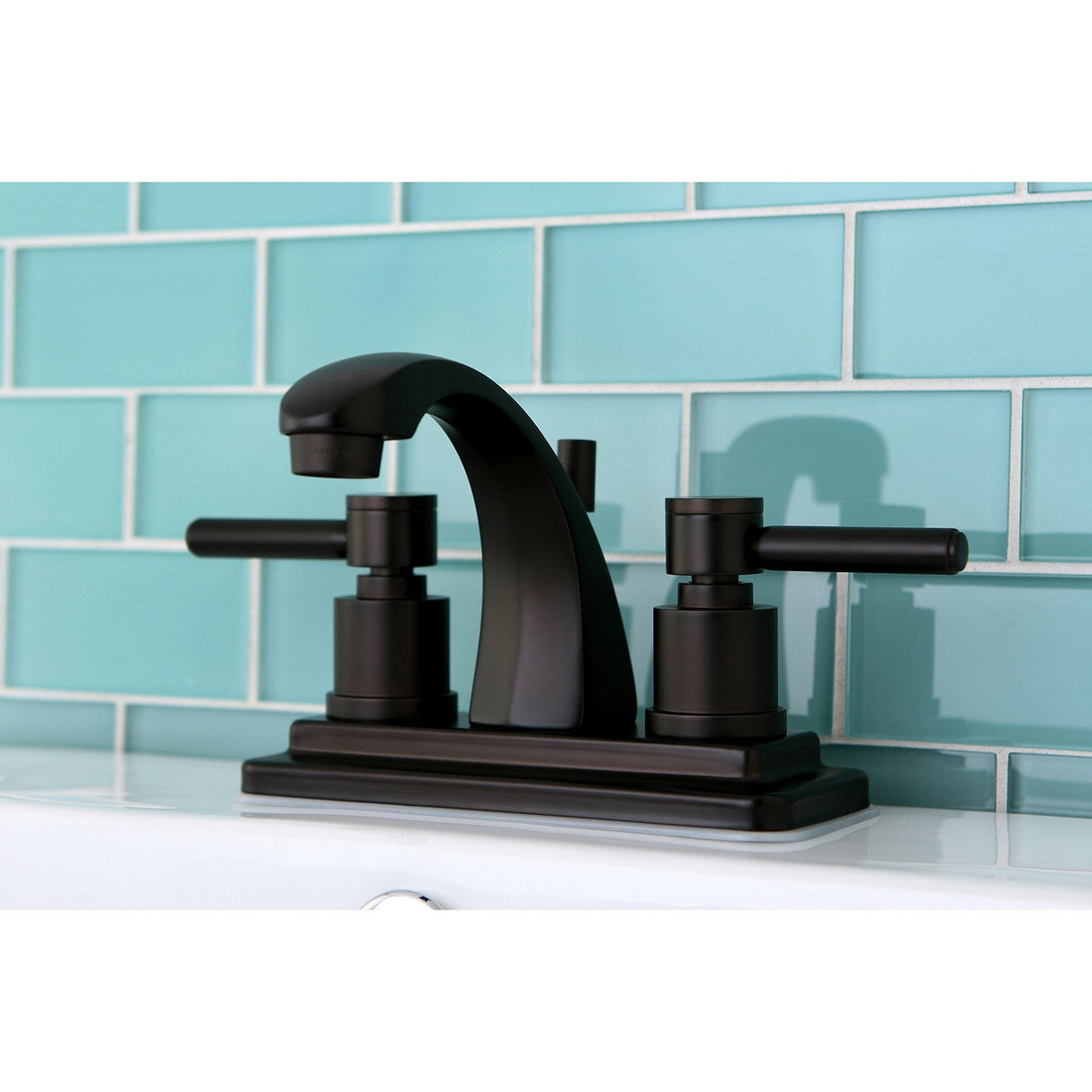 Concord KS4645DL Two-Handle 3-Hole Deck Mount 4" Centerset Bathroom Faucet with Brass Pop-Up, Oil Rubbed Bronze
