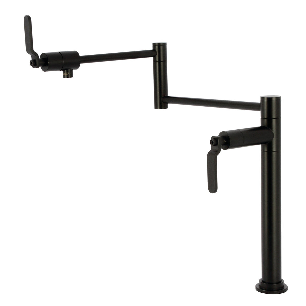 Whitaker KS4700KL Two-Handle Deck Mount Pot Filler, Matte Black